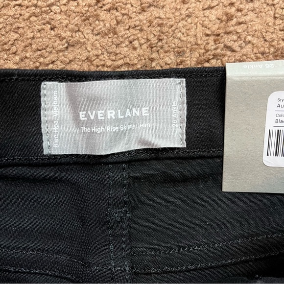 NWT Everlane The Authentic Stretch High-Rise Skinny Black Size 26 - Picture 10 of 10